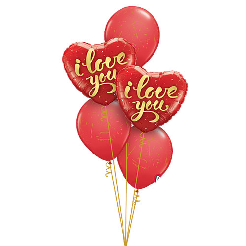 I Love you gold - balloons bouquet