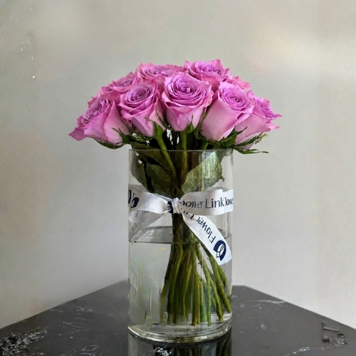 Purple Roses Vase 