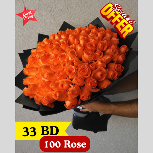 100 Orange Rose 