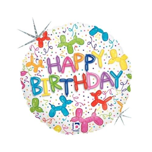 Balloon Dogs Happy Birthday Foil Balloon