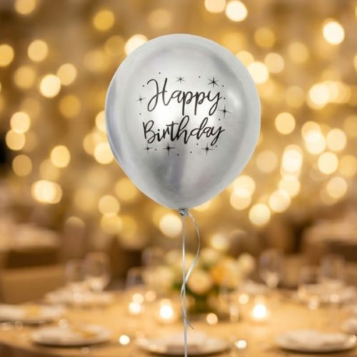 Silver Chrome Birthday Balloon