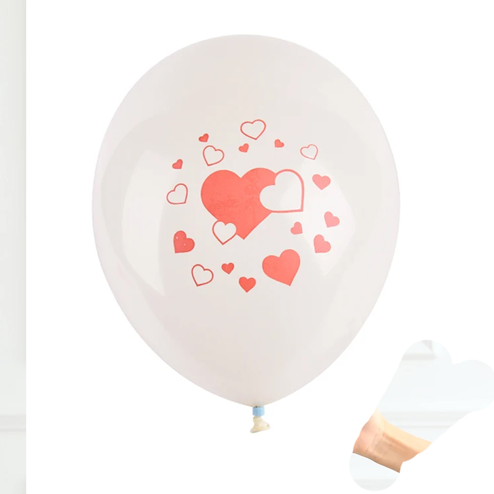 Latex white heart balloon 