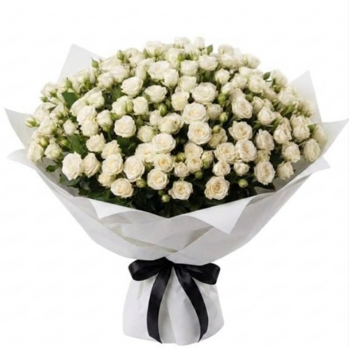 30 white s . rose bouquet