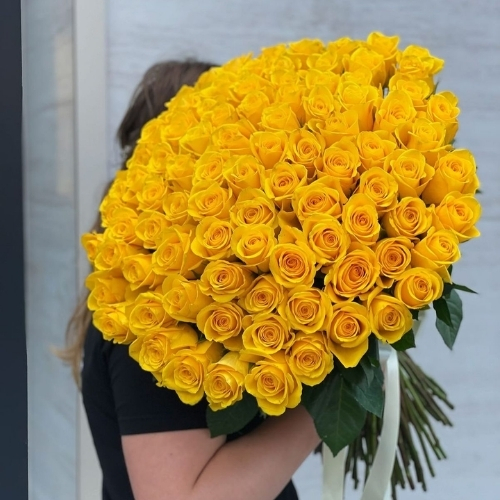100 yellow rose without wrapping