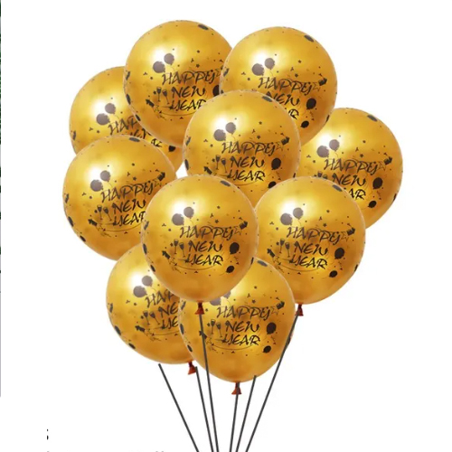 Gold happy new year latex balloon