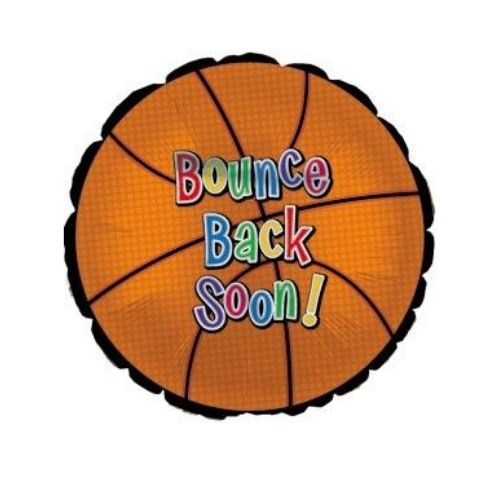 Bounce Back Soon Basketball Foil Balloon