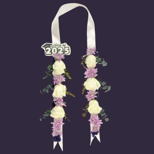 Graduation Purple white garland 