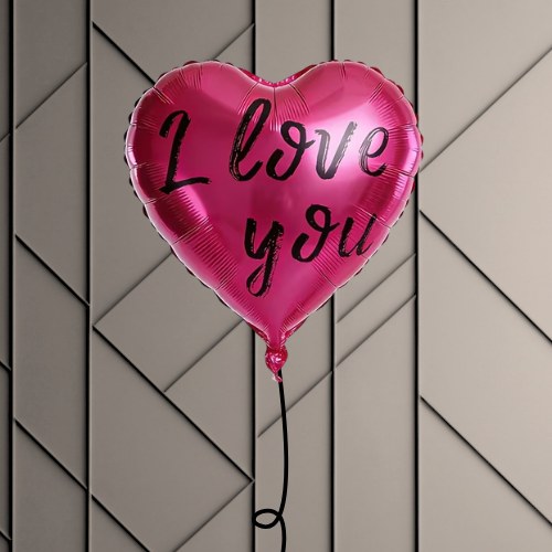Pink Love You Heart Balloon