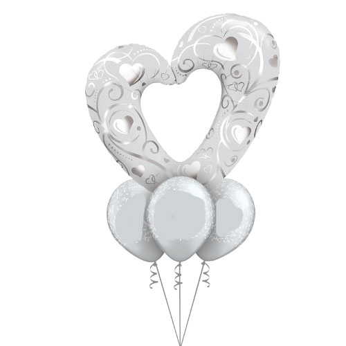 Balloon bouquet - Silver heart